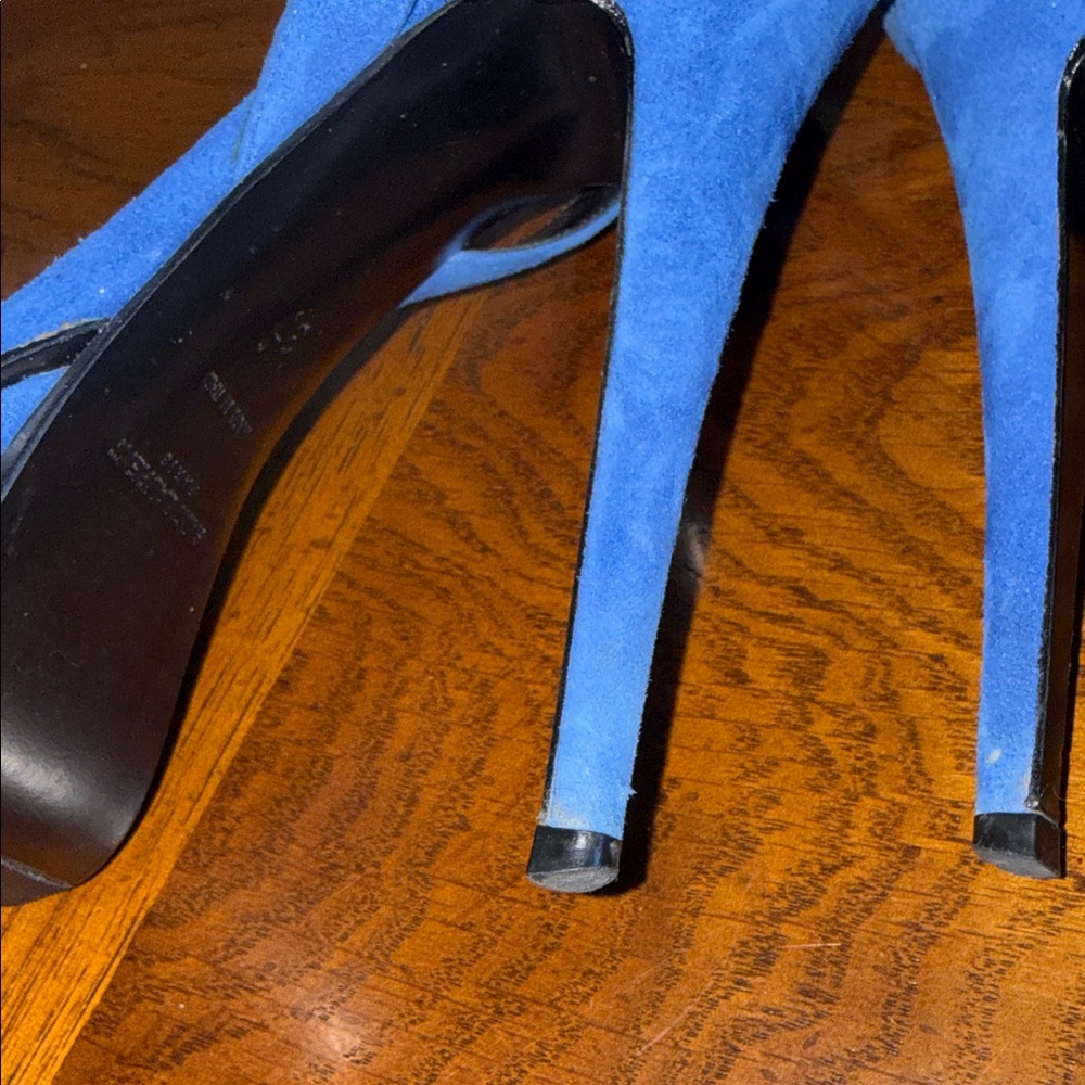 💙 SAINT LAURENT Kid Scamosciato Tribute 105 Open Toe Platform Sandals size 37 💙 - Picture 11 of 14